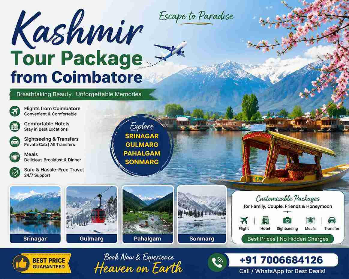 Kashmir Tour Package from Coimbatore
