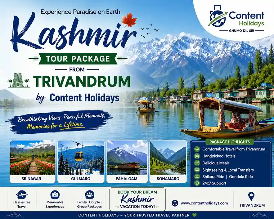 Kashmir Tour Package from Trivandrum