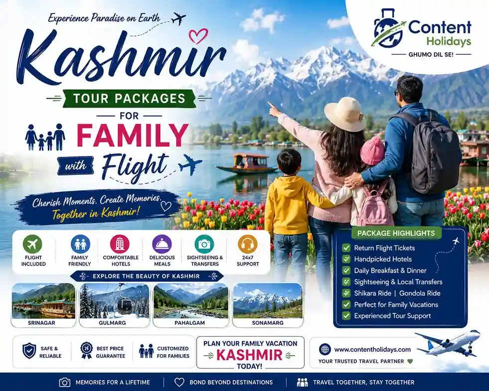 Kashmir Tour Packages for Family with Flight