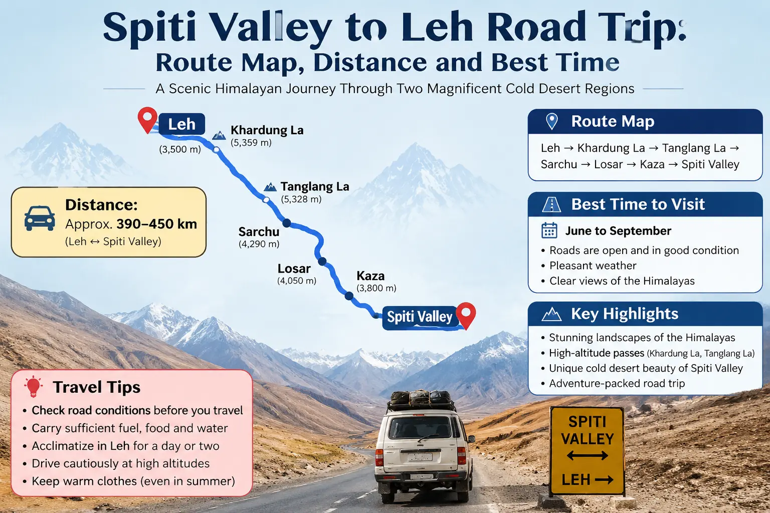 Spiti Valley to Leh road trip